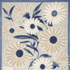 4' x 6' Blue and Grey Floral Stain Resistant Non Skid Area Rug