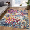 4' x 6' Teal Blue Abstract Dhurrie Area Rug