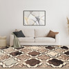 4' x 6' Ivory Quatrefoil Power Loom Distressed Stain Resistant Area Rug
