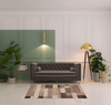 4' x 6' Beige Patchwork Power Loom Stain Resistant Area Rug