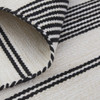 4' x 6' Black and White Striped Dhurrie Hand Woven Stain Resistant Area Rug