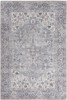 4' x 6' Grey Oriental Power Loom Distressed Washable Area Rug