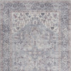 4' x 6' Grey Oriental Power Loom Distressed Washable Area Rug