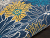 4' x 6' Blue Floral Power Loom Polypropylene Area Rug