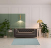 4' x 6' Aqua Power Loom Area Rug