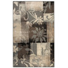 4' x 6' Beige & Gray Floral Power Loom Distressed Stain Resistant Area Rug