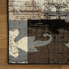 4' x 6' Beige & Gray Floral Power Loom Distressed Stain Resistant Area Rug