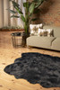 5' x 6' Grey Faux Fur Washable Non Skid Area Rug