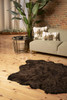 5' x 6' Chocolate Faux Sheepskin Non Skid Area Rug