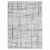 5' x 7' Blue and Ivory Abstract Dhurrie Polypropylene Area Rug