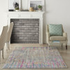 5' x 7' Pink and Ivory Abstract Power Loom Area Rug