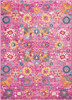 5' x 7' Fuchsia Floral Power Loom Area Rug