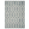 5' x 7' Blue Hand Tufted Wool Herringbone Indoor Area Rug