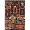 5' x 7' Brown Rust Berry Sage Green Gold and Ivory Southwestern Power Loom Area Rug