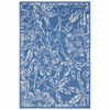 5' x 7' Blue Floral Dhurrie Area Rug