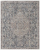 5' x 7' Blue and Ivory Floral Power Loom Stain Resistant Area Rug