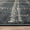 5' x 7' Blue and Ivory Geometric Power Loom Stain Resistant Area Rug