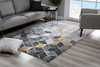 5' x 7' Gray Geometric Power Loom Area Rug