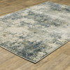 5' x 7' Beige Teal Grey and Gold Abstract Power Loom Stain Resistant Area Rug