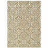 5' x 7' Sand & Ivory Geometric Power Loom Stain Resistant Area Rug