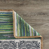 5' x 7' Blue and Green Chindi Area Rug