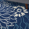 5' x 7' Blue & Ivory Floral Power Loom Rectangle Area Rug