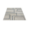 5' x 7' Ivory Blue & Gray Geometric Area Rug