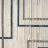 5' x 7' Ivory Blue & Gray Geometric Area Rug