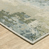 5' x 7' Blue Green Grey and Ivory Abstract Power Loom Stain Resistant Area Rug