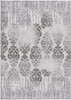 5' x 7' Gray Damask Power Loom Polyester Area Rug
