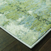 5' x 7' Blue and Sage Distressed Waves Indoor Area Rug