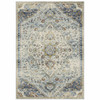 5' x 7' Blue Beige Rust Gold and Teal Oriental Power Loom Stain Resistant Area Rug