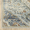 5' x 7' Blue Beige Rust Gold and Teal Oriental Power Loom Stain Resistant Area Rug