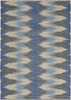 5' x 7' Blue and Cream Ikat Pattern Area Rug