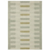 5' x 7' Beige Grey Gold and Green Geometric Power Loom Stain Resistant Area Rug