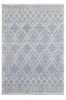 5' x 7' Blue and Ivory Geometric Dhurrie Area Rug