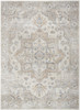 5' x 7' Silver Oriental Power Loom Washable Area Rug