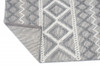 5' x 7' Gray Geometric Dhurrie Area Rug