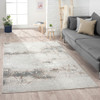 5' x 7' Beige Gray and Brown Abstract Stain Resistant Area Rug