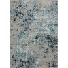 5' x 7' Blue Abstract Distressed Washable Area Rug