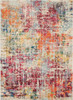 5' x 7' Pink Abstract Power Loom Distressed Non Skid Area Rug