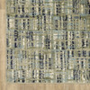 5' x 7' Green Blue Ivory Beige & Light Blue Abstract Power Loom Stain Resistant Area Rug