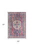 5' x 7' Red and Navy Southwestern Power Loom Distressed Washable Area Rug