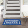 5' x 7' Navy Blue Geometric Dhurrie Rectangle Area Rug