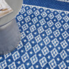 5' x 7' Navy Blue Geometric Dhurrie Rectangle Area Rug