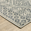 5' x 7' Blue and Beige Geometric Power Loom Stain Resistant Area Rug