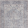 5' x 7' Grey Oriental Power Loom Distressed Washable Area Rug