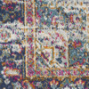 5' x 7' Cream Floral Power Loom Distressed Area Rug