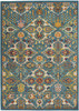 5' x 7' Blue Floral Power Loom Polypropylene Rectangle Area Rug