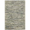 5' x 7' Blue Green Light Blue Grey and Ivory Abstract Power Loom Stain Resistant Area Rug